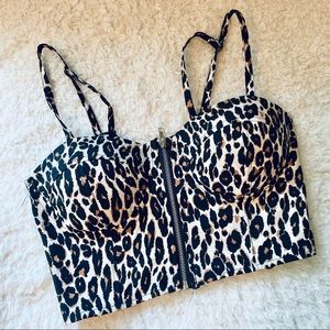 Leopard Print Bustier Top